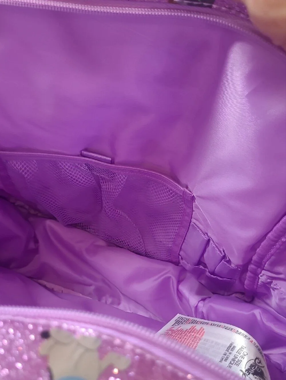 EUC Disney Store Backpack Girls Disney Dogs Purple Glitter Character School Bag